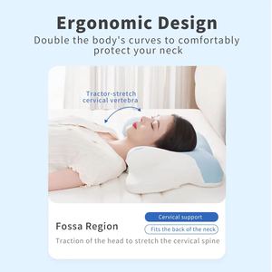 Bantal busa memori ortopedi ergonomis, untuk tidur mendalam, penopang leher tengkuk dengan penutup yang dapat dilepas, pemijat untuk nyeri leher - Product Image 5
