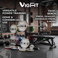 Disques de poids en acier robuste VIGFIT avec poignée, disques de musculation calibrés pour la musculation commerciale en salle de sport et l'entraînement de force