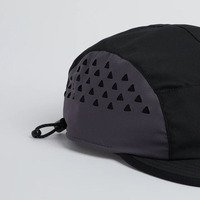 Casquette de Campeur à 5 Panneaux en Nylon, Haute Qualité, Vente en Gros, Logo Personnalisé, Écusson, Non Structurée, Trous Découpés au Laser, Idéale pour la Course