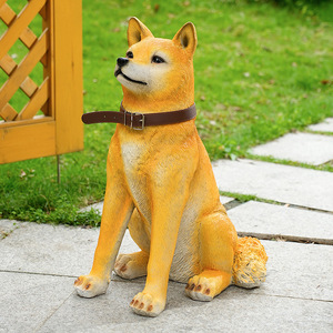 Realistiche handgemaakte eco-vriendelijke Akita Inu hondenmodel hars sculptuur met schilderachtig patroon voor tuin, binnenplaats, villa en huisdecoratie - Product Image 2