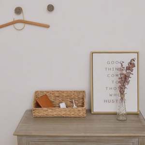 Mini paniers de rangement tissés jacinthe d'eau forme ronde Vietnam boîte plateau en osier pas cher rotin mur panier fermé fruits carré - Product Image 5