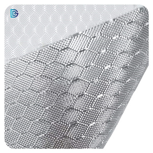 Tissu Jacquard en Fiber <span class=keywords><strong>de</strong></span> <span class=keywords><strong>verre</strong></span>, <span class=keywords><strong>motif</strong></span> nid d'abeille hexagonal argenté, tissu en Fiber <span class=keywords><strong>de</strong></span> <span class=keywords><strong>verre</strong></span> galvanisée - Product Image 2