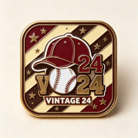 Écusson personnalisé en alliage de zinc émaillé 3D électroplaqué pour équipe sportive, logo, épinglette de chapeau de baseball avec forme sur mesure