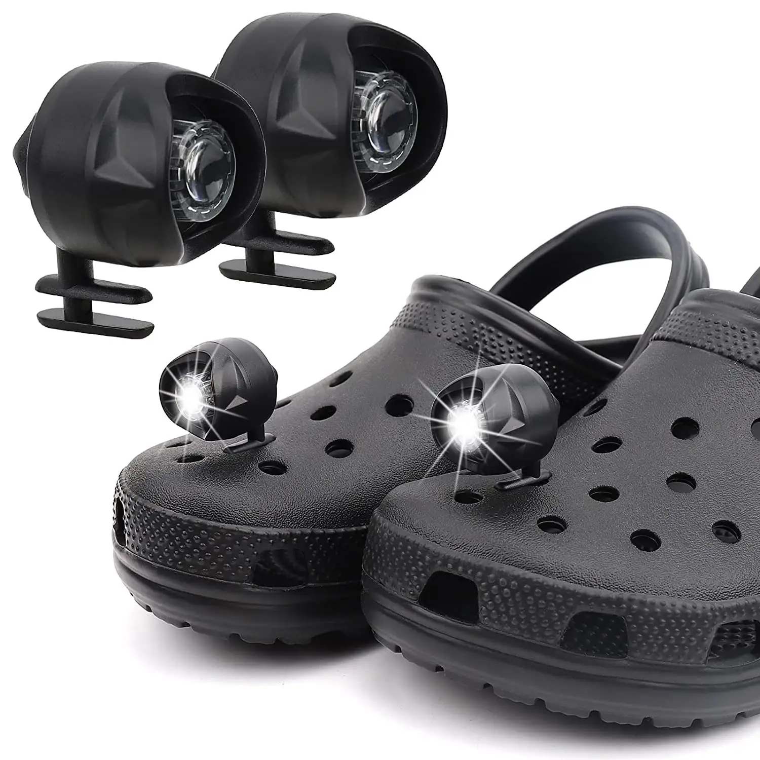 LBB wholesale Headlights for croc hole shoes LED Lights Waterproof Alligator HeadLight for led light up clog croc headlights