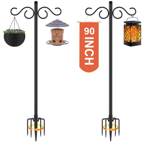 Poste de Luz Metálico Decorativo para Jardín, Paquete de 2, Embalaje Biodegradable, Base Desmontable, Envío Ecológico - Product Image 1