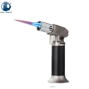 Gf908 Encendedor De Jet 2 Flame Adjustable Torch Dual Construction Refillable Piezo Butane Torch Lighter