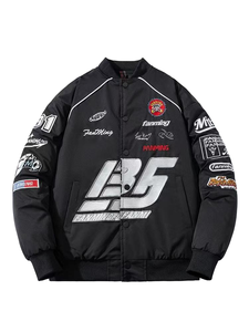 Blouson Bomber Homme Décontracté Vintage Teint Uni Style Hip-hop Urbain Américain Grande Taille Automne Hiver - Product Image 3