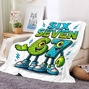 Couverture en flanelle polaire douce et chaude avec imprimé Meme Six Seven Italian Brainrot, idéale pour la maison et les voyages, parfaite pour les cadeaux - Vente en gros - Product Image 2