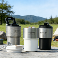 Gobelet isotherme en acier inoxydable de grande capacité, tasse de voyage pour l'extérieur, bouteille d'eau isolée thermiquement