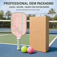Raquette de pickleball en fibre de carbone T700 rose et menthe de qualité supérieure, directement de l'usine, 14 mm/16 mm thermoformée pour la puissance et le contrôle