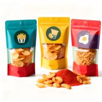 Sachet Doypack Ziplock Personnalisé avec Fenêtre Transparente pour Emballage de Chips, Noix et Bonbons – Impression Couleur