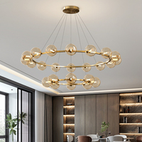 Lustre minimaliste design Ins, noir, sphérique, décoration intérieure, luminaire suspendu, appartement, hôtel, villa, éclairage contemporain