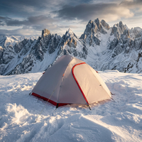 Tente de trekking professionnelle double couche en nylon 20D enduit de silicone, avec poteaux en aluminium, 1,9 kg, légère, imperméabilité 3000 mm+, 4 saisons