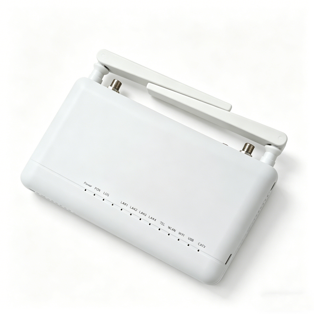 F6600R ONU Router Dual Band GPON WIFI6 4GE+1TEL+WIFI2.4G/5G+CATV Ax3000 Modem FTTH Ready White CE Certified 1 Year Warranty