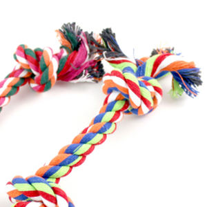 Convient aux chiens de petite à moyenne taille, corde en coton de 33 cm avec double nœud pour jouets pour animaux de compagnie - Product Image 3