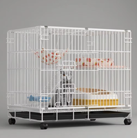 Grande cage pour chat en fer, portable, empilable, multi-niveaux, pliable, respirante, pour l'élevage en intérieur, facile à ranger, type villa pour chat