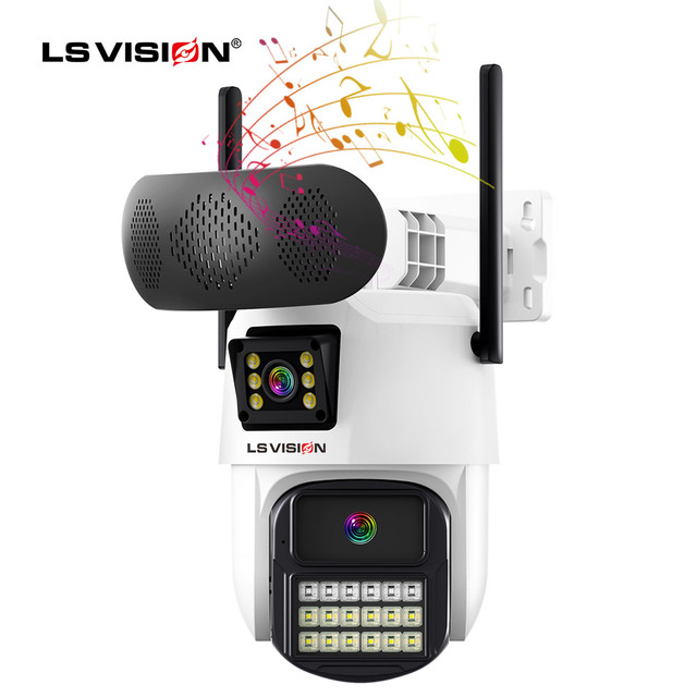 LS VISION PTZ Wireless IP Security Speaker Camera Support Humanoid Detection Intelligent Sound and Light Alarm