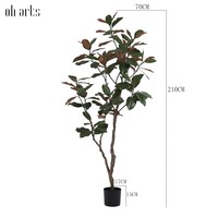 Arbre artificiel Oh Arts Factory de différentes tailles (120 cm, 150 cm, 180 cm, 210 cm, 250 cm) - Décoration d'arbre en magnolia artificiel