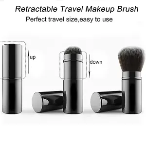 Retractable Face Powder Brush Portable Powder Brush With Cover For Blush Bronzer Buffing Flawless Powder Cosmetics 2022