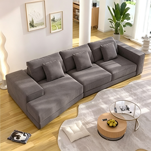 Modern L-Shape Fabric Sectional <b>Sofa</b> With <b>Cushion</b> Back And Square Arms Living Room Modular Furniture <b>Set</b> - Product Image 6
