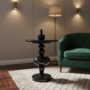 Table d'appoint de style nordique moderne avec des décorations en forme de hawtes confites |   Table d'appoint ronde artistique multicolore pour un intérieur créatif - Product Image 1