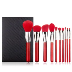 New Arrival Christmas Style 10pcs Professional Makeup Brushes Set Custom Logo Foundation Powder Blush Make Up Brush