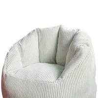 Fauteuil pouf moderne en forme de citrouille, accepte la personnalisation, haute qualité, rétro, en velours côtelé blanc, canapé paresseux contracté, canapé en mousse, sac de canapé