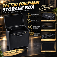 Chariot de tatouage portable multifonctionnel en aluminium PMU avec roues, design étanche pour maquillage permanent, art corporel et usage en salon