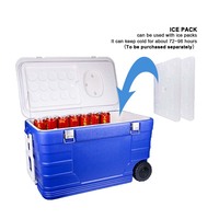 Glacière Glacière Glacière Glacière avec Roues 50L Grande Capacité Bouteille de Bière 55L