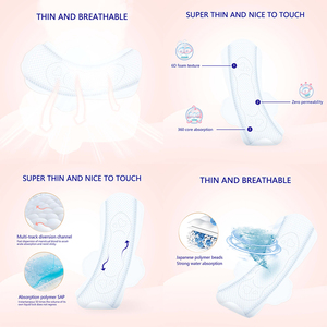 Fournisseur OEM de serviettes hygiéniques en coton biologique respirantes ultra minces à haute absorption et protection contre les fuites pour femmes de l'usine - Product Image 2