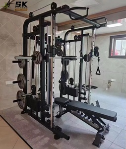เครื่องฝึกอเนกประสงค์ SK รุ่น Smith Machine Cable Crossover รับน้ำหนักได้ 140 กก. ผลิตจากเหล็กกล้า อุปกรณ์ออกกำลังกายเชิงพาณิชย์สำหรับยิมและฟิตเนส รุ่น SK-EM993A - Product Image 4