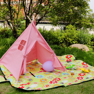 Children's Play Tent Pink Teepee Outdoor Garden <b>Game</b> Tent For Kids With Balloon And Mat Set - Product Image 1