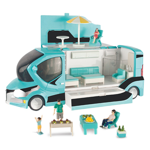 1: modèle de caravane de voyage en alliage à échelle 20, jouets KDW <span class=keywords><strong>Mini</strong></span> moulé sous pression en métal, ensemble de jouets de véhicule de vacances de tourisme - Product Image 1