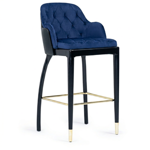 Taburete de Bar Tapizado en Tela, Silla de Barra Acolchada de Lujo, Asiento Moderno para Comedor, OEM ODM - Product Image 1