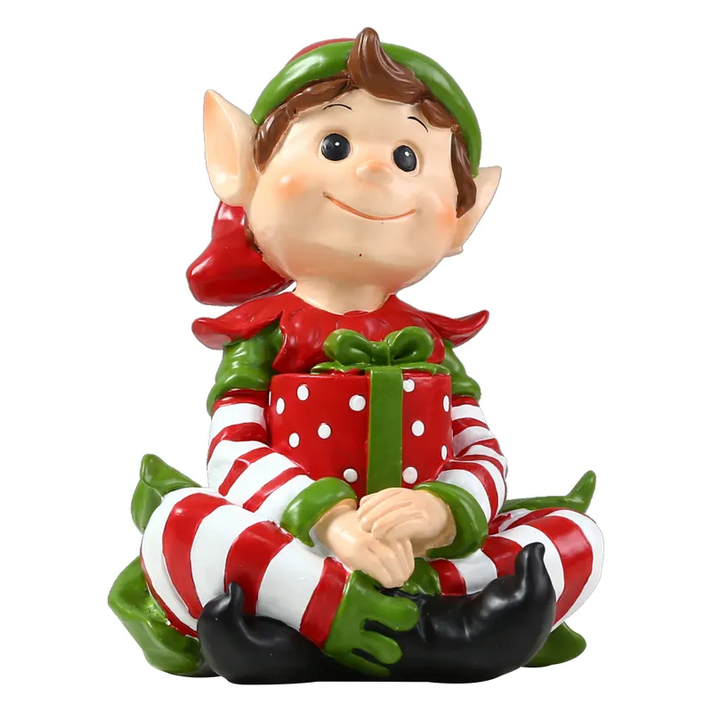 Factory Directly Wholesale Lovely Christmas Elf Decorations With Resin Material Crafts for Room Decoration Supplies Home Decor