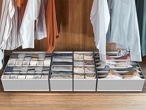 Organisateur de tiroir pliable en tissu pour soutiens-gorge, chaussettes et sous-vêtements, séparateur de vêtements pour armoire et placard - Product Image 3