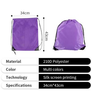 Promotion Gym Bag Full Color 210D Polyester Waterproof <b>Drawstring</b> <b>Backpack</b> for Business - Product Image 2
