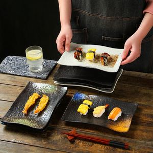 Restaurant and Household Use Ceramic Steak Sushi <b>Plate</b> Japanese Style Vintage Sashimi Barbecue <b>Plate</b> Snack Dessert <b>Plate</b> - Product Image 3