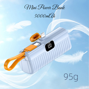 Mini ngân hàng điện hiển thị kỹ thuật số 5000mAh nhanh-Sạc điện thoại di động ngân hàng được xây dựng trong cáp, đứng hỗ trợ - Product Image 5