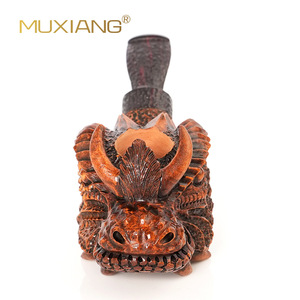 Muxiang Briar Wood Pipe Hand Carved Solid Wood Vintage Style Men's Filter Tobacco Pipe - Product Image 3