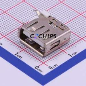 U-A-24D2-Y-7 USB Connector Through hole Component (THT) Connector Type-A USB 2.0 Female Side Insert - Product Image 1