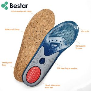 Semelle intérieure de chaussure en gel de silicone, personnalisée, avec aimant, soutien d'arc en liège, pour absorption des chocs - Product Image 2