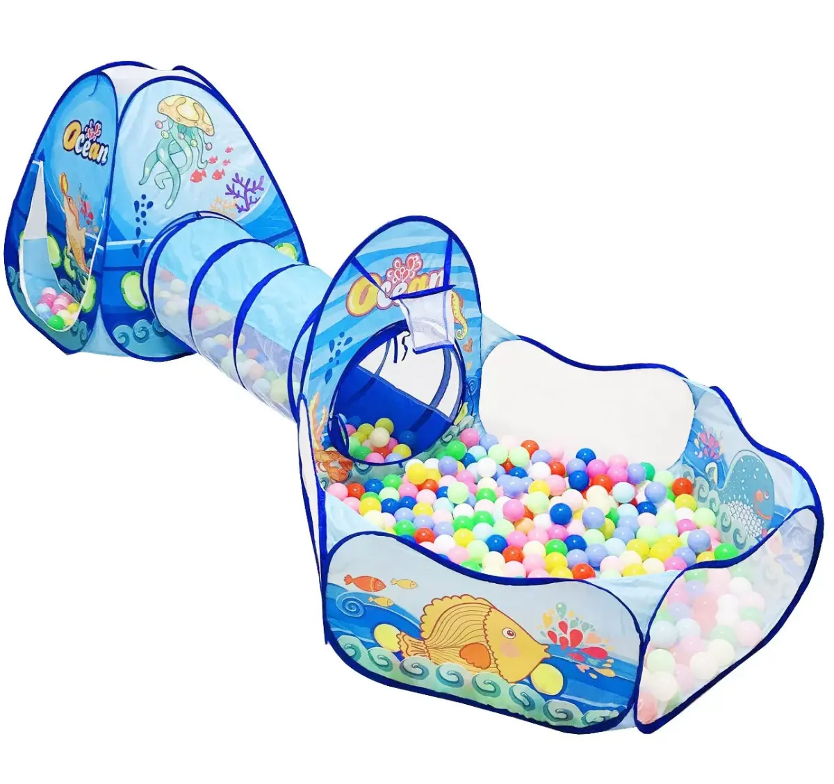 Kids Ball Pit Tents and Tunnels Toddler Gym Play Tent with Play Crawl Tunnel Toy
