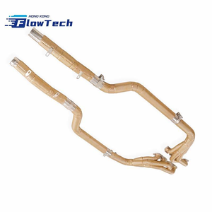 ท่อร่วมไอเสีย FlowTech SS304 คุณภาพสูง พร้อมแผ่นกันความร้อนสีทอง สำหรับ Mercedes-Benz C63 AMG W204 M156 6.2L - Product Image 4