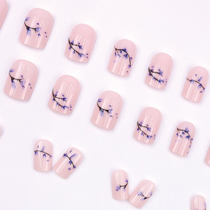 24pcs vente en gros de <span class=keywords><strong>faux</strong></span> <span class=keywords><strong>ongles</strong></span> carrés de styles <span class=keywords><strong>chinois</strong></span> presse courte sur les <span class=keywords><strong>ongles</strong></span> pour les doigts - Product Image 3