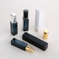 Flacon de parfum carré bleu en verre épais SUMEEAR 10 ml, rechargeable, vaporisateur de parfum, atomiseur, impression sur écran, carton de sécurité