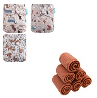 CE Fournisseur Ensemble de 4 Pcs Couches Étanches Pul Suede Couches Lavables Couches Réutilisables pour Bébé
