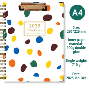 Cuaderno Espiral A4 de Alta Calidad 2025, Carpeta Metálica, Agenda Diaria Bonita, Papelería, Calendario Mensual, Logotipo Personalizado - Product Image 5