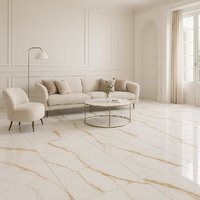Carreaux de sol en porcelaine marbrée 60x60cm, modernes, antibactériens, antidérapants, pour école, salle de bain, salon, hall, villa