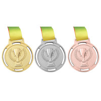 Médaille vierge rotative en alliage de zinc 3D personnalisée, bon marché, pour sublimation, pour récompenses sportives